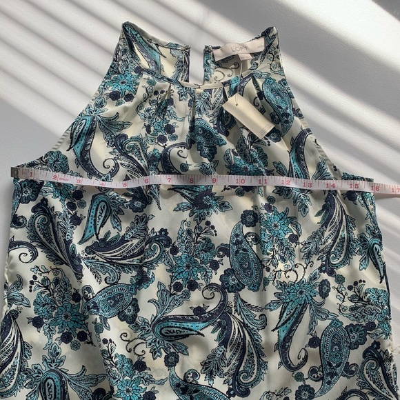 NWT LOFT Blue Paisley Maxi Halter Dress - Picture 7 of 10